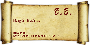 Bagó Beáta névjegykártya